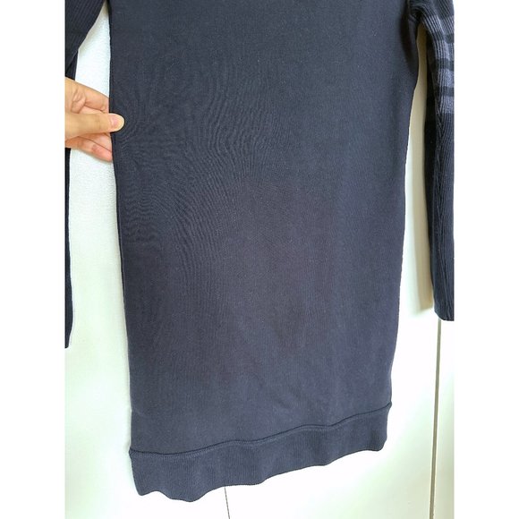 Thom Browne Navy Classic Loopback Tonal 4 Bar Sweater Dress Sweatshirt Terry 40 - Picture 9 of 15